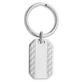 Rhodium-plated Kelly Waters Patterned Edge Key Ring